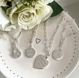 silver love necklaces